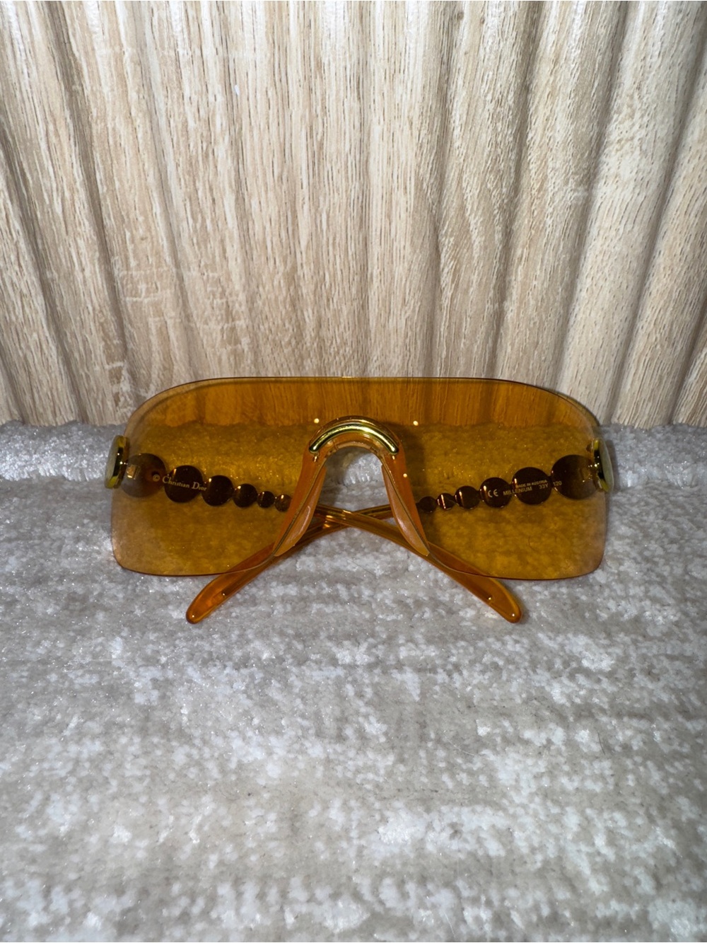 Dior John Galliano Vintage Y2K Amber Millenium Gold Circle Sunglasses - Picture 7 of 16